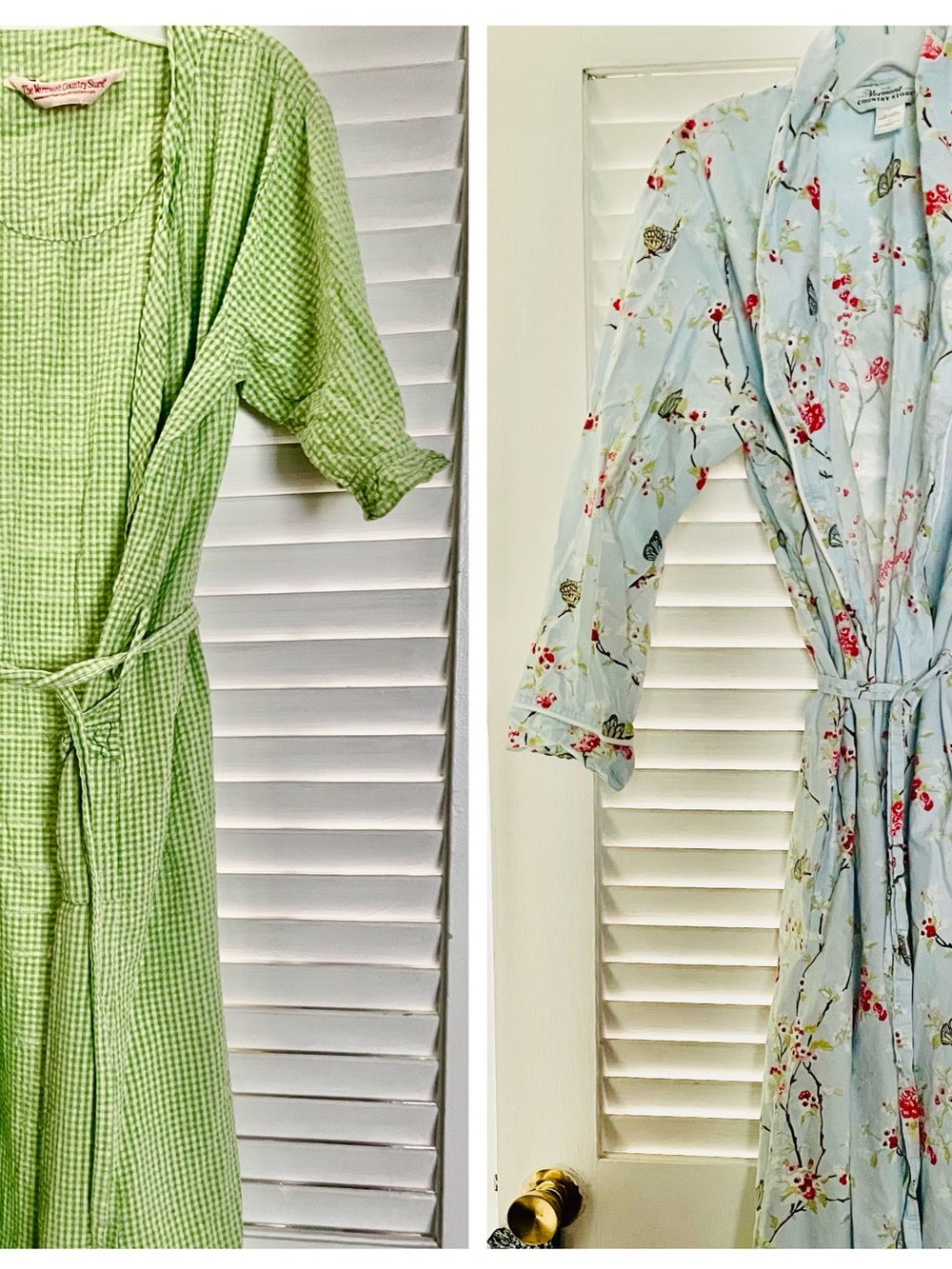 2 Vermont Country Store Robe Lot S/xs Long & Short Sleeve